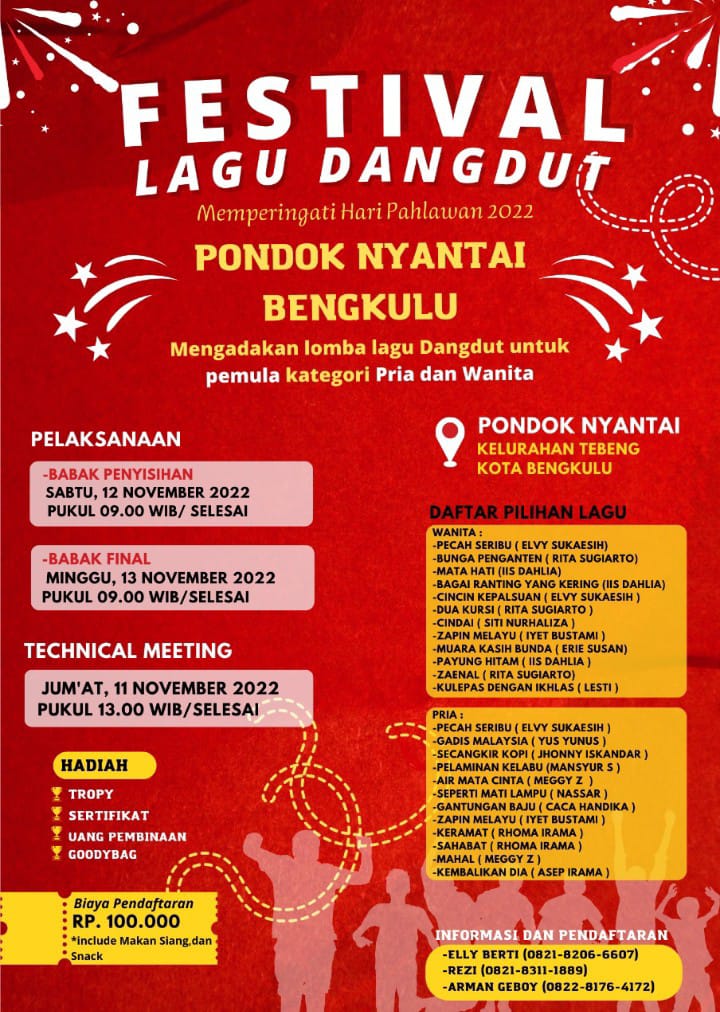 Sambut Hari Pahlawan,Pondok Nyantai Gelar Festival Lagu Dangdut