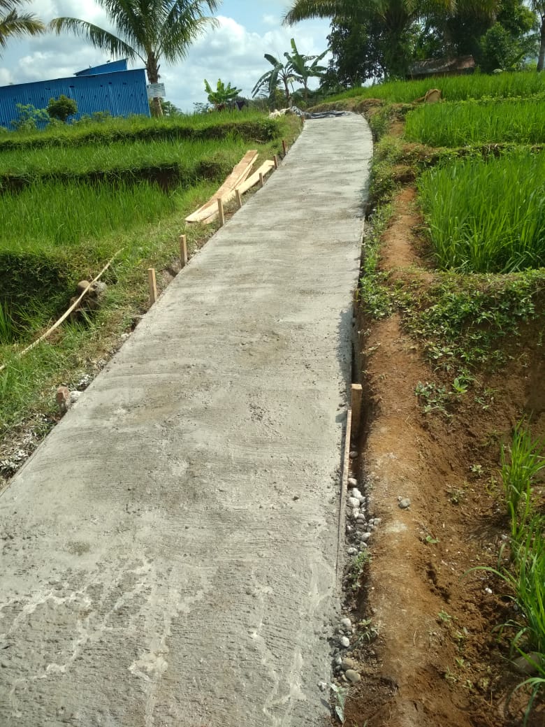Diakhir Masa Jabatan, Kepala Desa Tebing Kaning Selesaikan Jalan Usaha Tani dan Pengaspalan di Setiap Gang RT